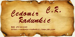 Čedomir Radunkić vizit kartica